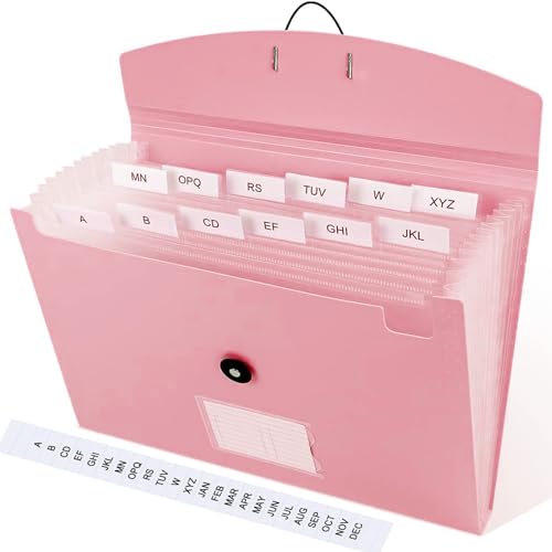 Pink Expandable Receipt Organizer Folder