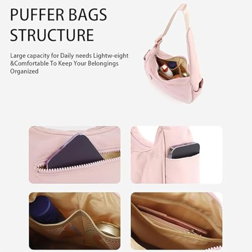 for Bloomr Purse, Bloomr Bag-Soft/Light, Puffer Crescent Shoulder Handbags, Adjustable Crossbody Bags for Women3