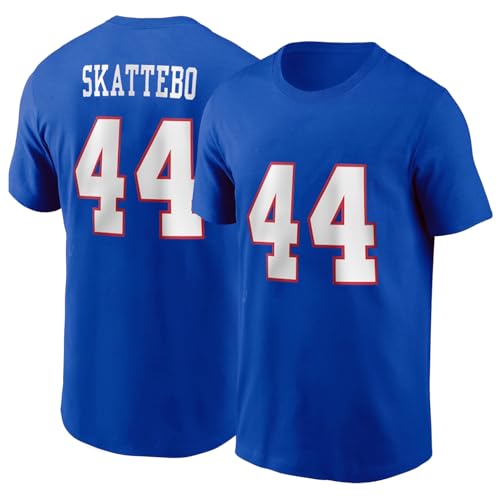 Cam Skattebo #44 New York Football Shirt Jersey 100% Cotton (US Alpha X-Large Classic Blue)