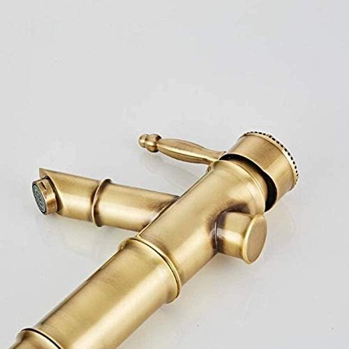Robinet de lavabo chaud et froid laiton antique résistant pour vasque rétro - 3