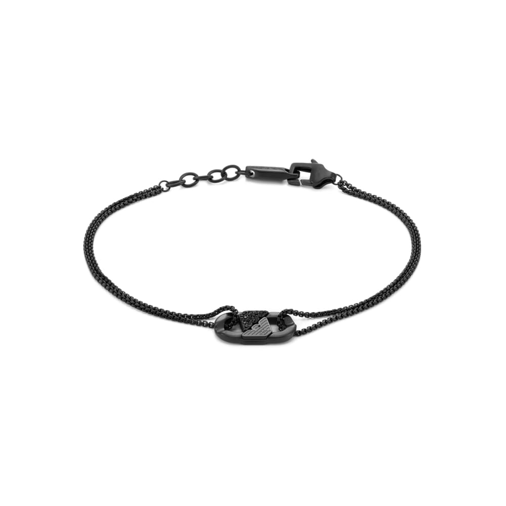 Emporio Armani Herrenarmband aus Leder oder Edelstahl mit Karabinerverschluss