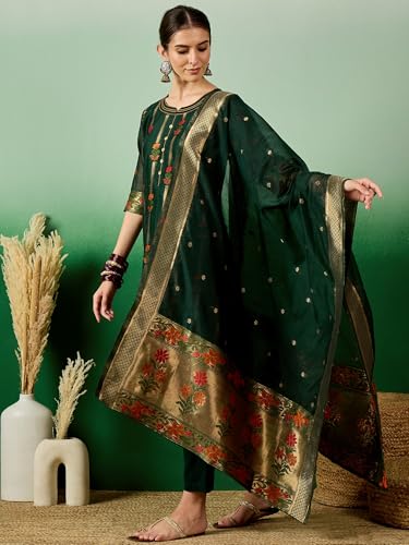Image of arriva fab Women's Embroidery Kurta Set With Duppata