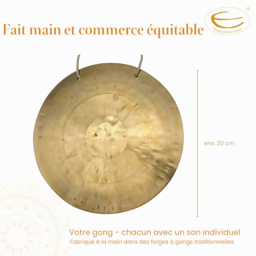 Véritable Feng Gong, Gong du vent de Chine, qualité supérieure avec un son de grande qualité, disponible en différentes tailles Asiatique 20 cm or – vue 3