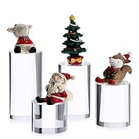 BTSKY 4 PCS Acrylic Cylinder Display Stand