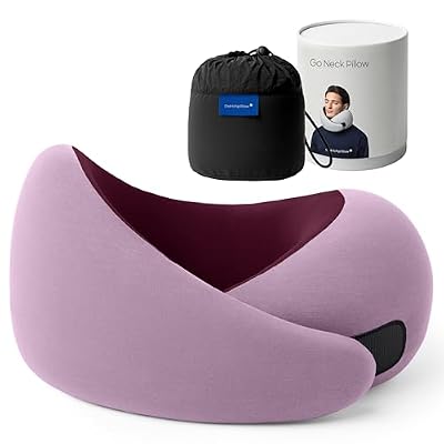 Ostrichpillow Go Neck Pillow, Travel Pillows for Airplanes, Premium Memory Foam Travel Pillow, 360º Ergonomic Design, Asymmetrical Sides, Travel Bag Included, Washable Modal Cover