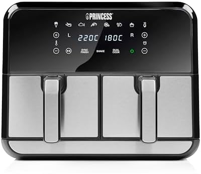 Princess Freidora sin Aceite Doble 2x4 L, Airfryer Dual 8 L con 8...
