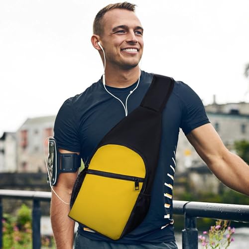 Bolso cruzado amarillo para mujer y hombre miniatura 3