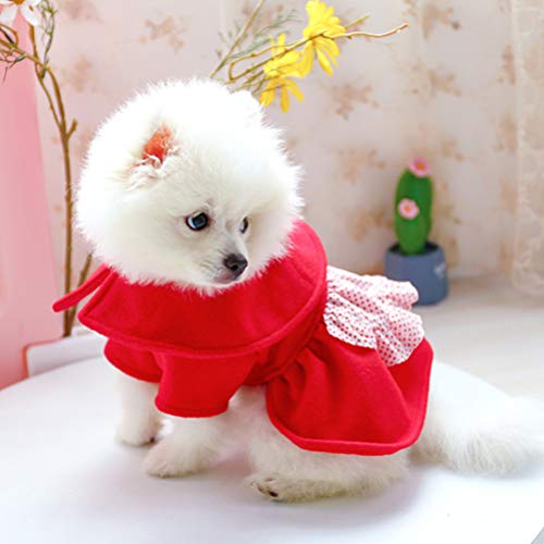 UKCOCO Cachorro Natal Vestido Quente Inverno Ponto Cachorrinho Vestido Roupas Trajes de Uma Peça Rou