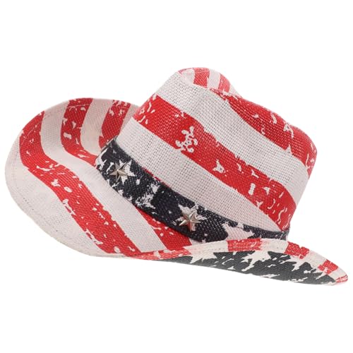 Chapeau de cowboy américain avec drapeau pour adulte et fêtes patriotiques