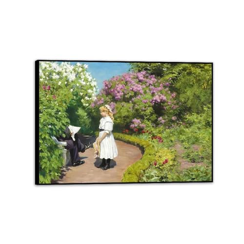 Peinture d'art de Brendekilde avec toile de qualité supérieure et cadre de finition noire
