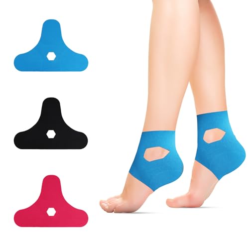 Cinta Kinesiológica Tobillo 12pcs – Cinta Kinesiológica Precortada, Impermeable y Elástica, Tape Deportivo Alta Adhesión para Rehabilitación, Fitness, Yoga, Correr