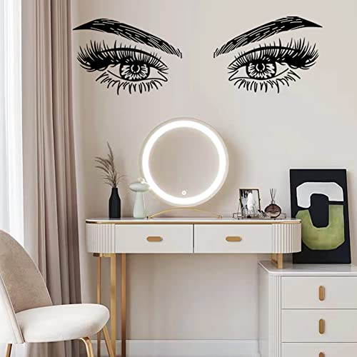 Inspirational Wall Stickers Quotes Vinyl Eyes Eyelash Wall Decals Motivational Sayings For Wall Art Decor Sticker Positive Lettering Wall Decal For Women Girls Bedroom Living Room Home Beauty Salon Wall Decoration #TOP3