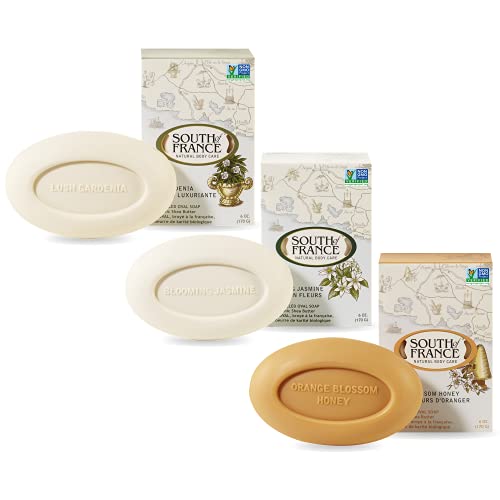 South Of France Natural Body Care - Pack Of 3 - Blooming Jasmine, Lush Gardenia & Orange Blossom Honey, 6 Fl. Oz Each #TOP3