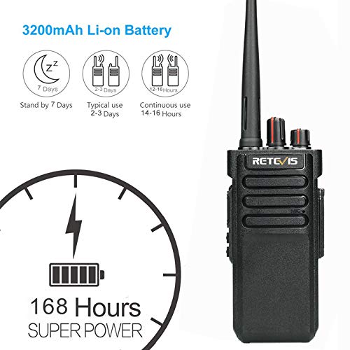 Retevis RT29 Walkie Talkie, Walkie Talkie Professionale con Caricatore a Sei Vie, Batteria Grande da 3200 mAh, 16 Canali, Monitor di Scan VOX TOT, Walkie Talkie a Lunga Distanza (6 Pezzi, Nero) - Image 3