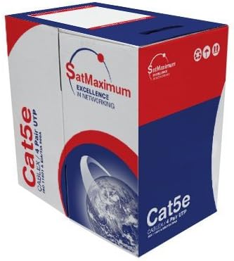 SATMAXIMUM Cat5e 1000ft FTP Shielded Ethernet Cable, CCA 24 AWG, Solid Core, Bulk Network Wire, Gray, Ideal for High-Speed Data Transfer & Noise Reduction