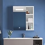 Photo Gallery lemroe armadietti da bagno con specchio illuminato con luci a led, pensili da bagno bianchi con 5/3 ripiani regolabili (1 anta) Photo Gallery lemroe armadietti da bagno con specchio illuminato con luci a led, pensili da bagno bianchi con 5/3 ripiani regolabili (1 anta)