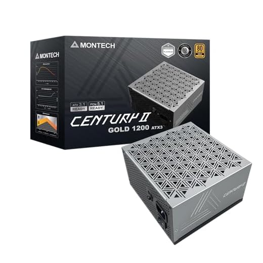 MONTECH Century II - 1200W High-End ATX Gaming Power Supply - 80 Plus Gold & Cybenetics Platinum - Fully Modular - ATX 3.1 & PCIe 5.1 Ready with 12V-2x6 Cable - 10 Years Warranty