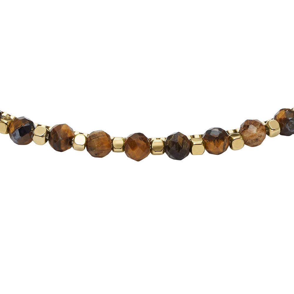 Fossil Bracciale da donna con perline semi preziose e chiusura a moschettone