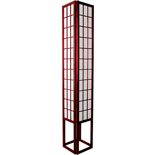 Image of Red Lantern 72 inch Window Pane Shoji Lamp, Rosewood