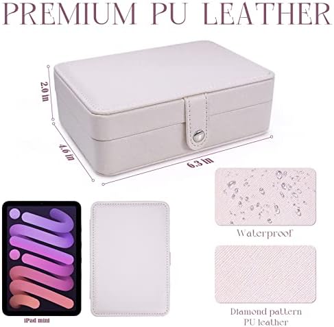 TRINIDa Jewellery Box Organiser, Travel Jewellery Box for Girls, Portable PU Leather Storage Case with Removable Partition, Small Jewellery box for Rings & Earrings & Necklace & Bracelets