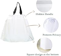 Vista 3 de 50 bolsas de almuerzo desechables – Bolsas para llevar con sello, asas con cordón, bolsas de plástico grueso para llevar, para entregas