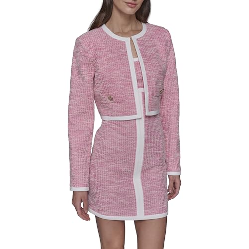 Veste courte en tweed Karl Lagerfeld doublé blanc pour femme