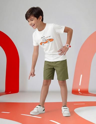 Image of Amazon Brand - Symbol Boy's Cotton Chino /Cargo Shorts | Elasticated Waistband | Age 6-14 Years