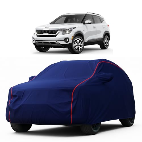 Image of Heavy-Duty Car Cover for Compatible with Kia Seltos (2019 to 2025 All Models) Deluxe Car Protection Cover - Waterproof & UV-Resistant All-Season Exterior Protection