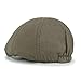 ililily Washed Cotton Flat Cap Cabbie Hat Gatsby Ivy Irish Hunting Newsboy Stretch Big Hat Khaki