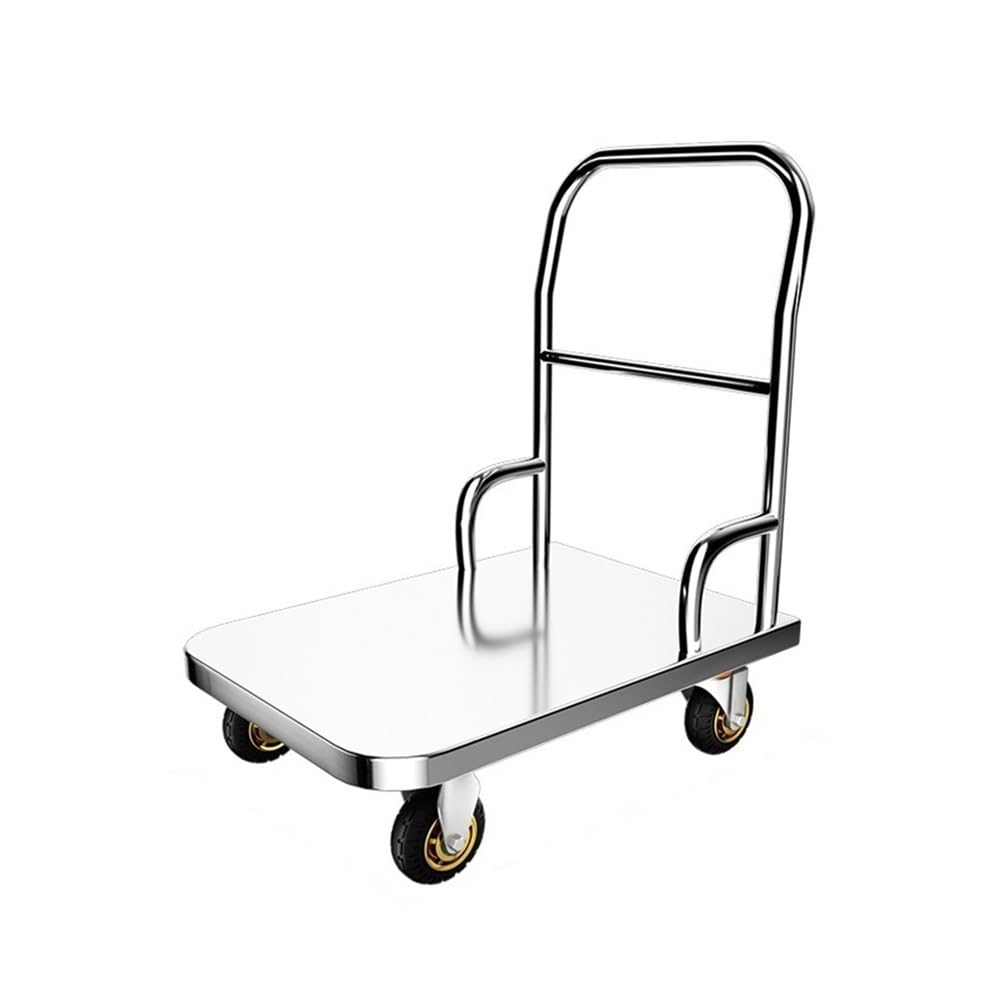 Handcart Stainless Steel Pattern Flatbed Truck Folding Trolley Cargo Trailer Fixed Trolley