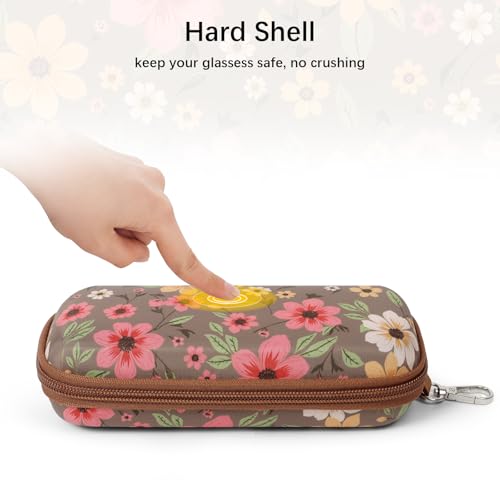 Image of Double Eyeglasses Case Hard Shell Dual Sunglasses Organizer with Zipper Closure Travel Eyewear Storage for Vehicle