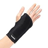 MUSEFITR Carpal tunnel Wrist Brace for Night Support-Compression Wrist Brace Splint Stabilizers- Wrist Brace Women Men Pain Relief for Workout,Typing, Sprains,Strains,Arthritis-Right Hand-Small