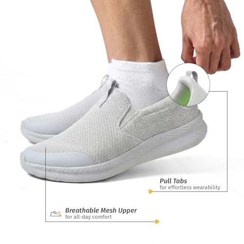 Image of YOHO Men's Walking Shoes with Memory Foam, Lightweight & Cushioned Slip on Sneakers Without Lace for Man|Comfortable & Stylish for Casual Wear Daily Use Walking & Gym SOS104