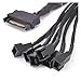 Zhong Ying 15Pin SATA 1 A 6 Puertos del Cable de alimentación del Ventilador de 3pin for Pci Tarjeta gráfica expresa PC 6 Formas de enfriamiento 3P Pwm y Convertidor Divisor