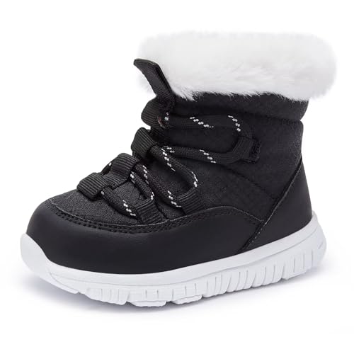 Image of BMCiTYBM Girls Boys Snow Boots Warm Winter Fur Lined Baby Shoes (Infant/Toddler/Little Kid)