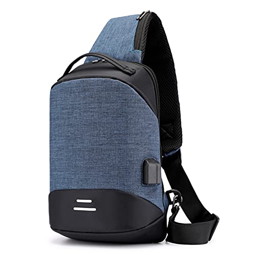 Sac de poitrine antivol homme bleu M pour éviter les pickpockets