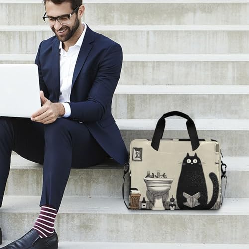Maletín para portátil con estampado de gato divertido miniatura 3