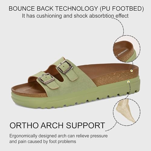 Image of Centrino Women's Berkin-Style Slip-On Sandals | Open Toe Design | Soft PU Footbed | Lightweight & Comfortable | Arch Support | On-Grip Sole | Casual Outdoor Wear (9219)