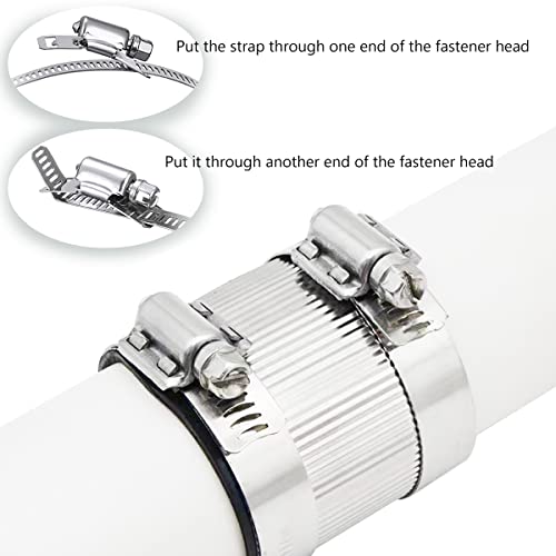 Hoses Clamps, Worm Gear Hose Clamp Stainless Steel With Fasteners, Large Hose Clamp Worm Drive Hose Clamps Adjustable Pipe Hose Clamp (6 Pieces,18 Feet) #TOP3