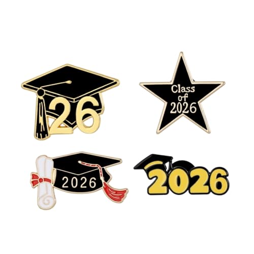 Image of 2026 Graduation Brooch Pin Graduation Cap Enamel Badges Class of 2026 Last Day of School Teacher Students Accessories