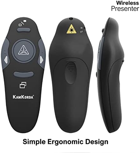 KamKorda USB Presentation Clicker, Wireless Presenter Remote, Board Clicker, Pointer for PowerPoint, Laser Pointer USB, Clicker for Teachers/University/College Lectures