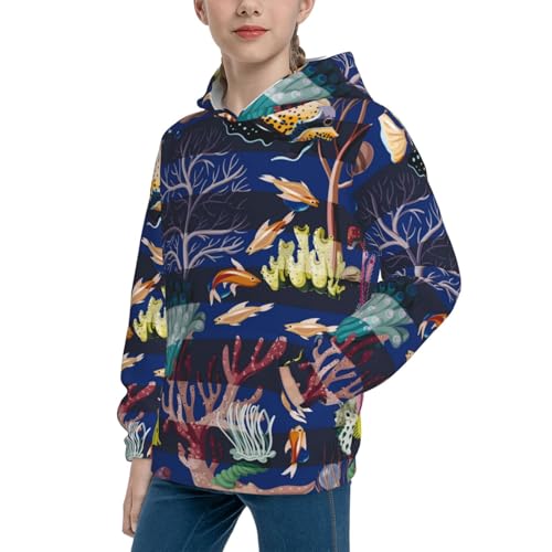Sea Inhabitans and Herb Kid Hoodies Boys Sweatshirts Girls Pullover with Pocket2