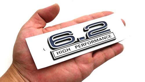 Image of 2pcs 6.2 Liter High Performance Engine Emblems Badge 3D Decals Stickers Cars Trucks (Chrome Blue)