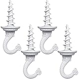 Hanging Ceiling Hooks Wall Swag Hook Driller Hook for Plants Chandelier Indoor and Outdoor (White,4...