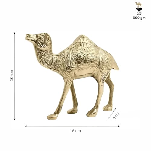 Image of Designer Brass Camel Idol | Authentic Vastu Remedy for Business Growth, Persistence & Travel Luck | Handcrafted Brass Showpiece