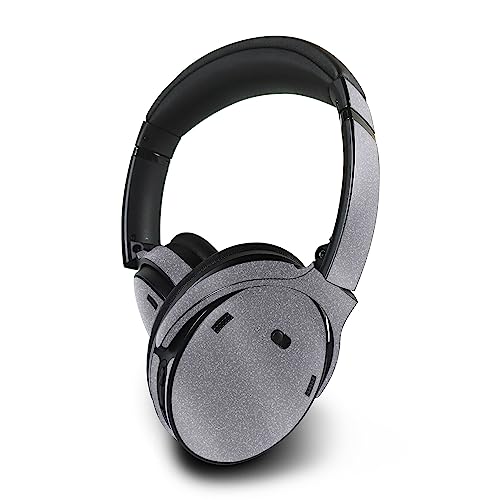 Image of MightySkins Glossy Glitter Skin Compatible with Bose QuietComfort 45 Headphones Solid Gray | Protective, Durable High-Gloss Glitter Finish | Easy to Apply | Made in The USA