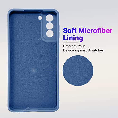 Image of LIRAMARK Silicone Soft Back Cover Case for Samsung Galaxy S22 5G (Silicone Blue)