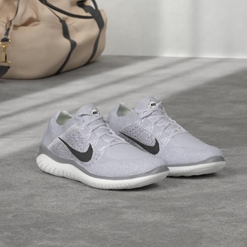 Nike Nike womens Free RN Flyknit 2018 shoe, White, 9