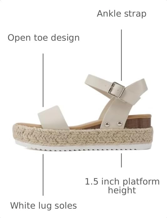 Image of Soda CLIP ~ Women Open Toe Ankle Strap Platform Espadrille Sandal | Casual Sandals