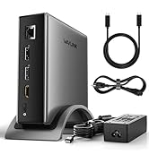 USB C Docking Station, PD3.1 Docking Station 3 Monitors with 2* DP + HDMI, 8K@30Hz/4K@144Hz, 140W...